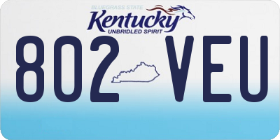 KY license plate 802VEU