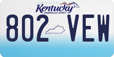 KY license plate 802VEW