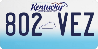 KY license plate 802VEZ
