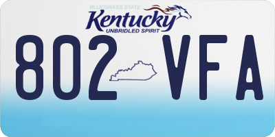 KY license plate 802VFA