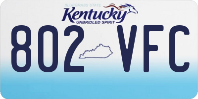 KY license plate 802VFC