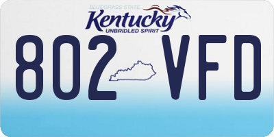 KY license plate 802VFD