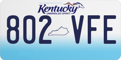 KY license plate 802VFE