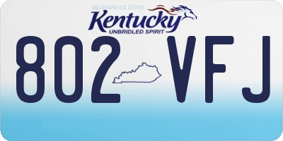 KY license plate 802VFJ