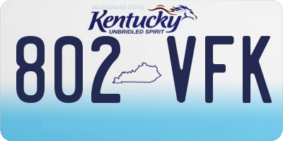 KY license plate 802VFK