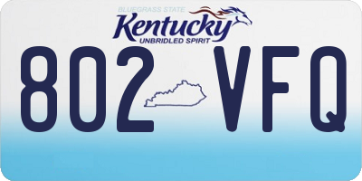 KY license plate 802VFQ