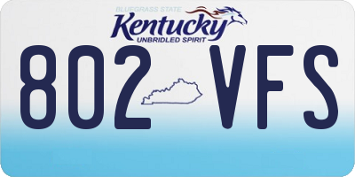 KY license plate 802VFS