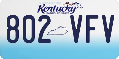 KY license plate 802VFV