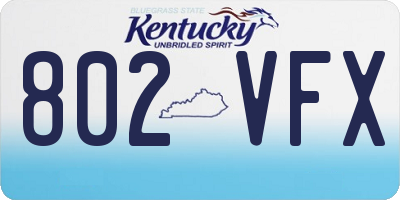KY license plate 802VFX