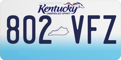 KY license plate 802VFZ