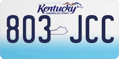 KY license plate 803JCC