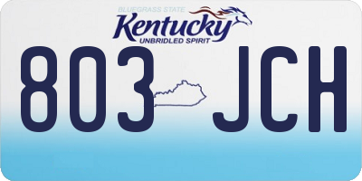KY license plate 803JCH