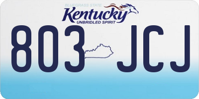 KY license plate 803JCJ