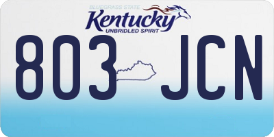 KY license plate 803JCN