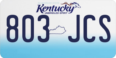 KY license plate 803JCS