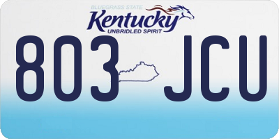 KY license plate 803JCU
