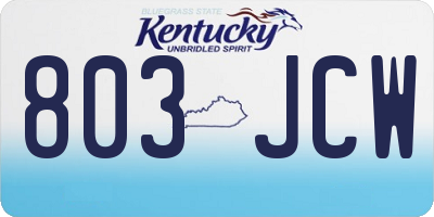 KY license plate 803JCW