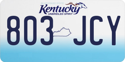 KY license plate 803JCY