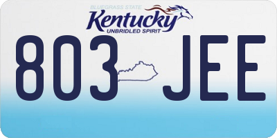 KY license plate 803JEE