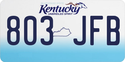KY license plate 803JFB
