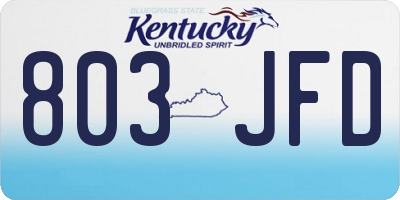 KY license plate 803JFD
