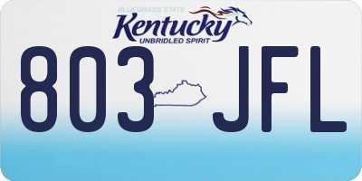 KY license plate 803JFL
