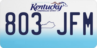 KY license plate 803JFM