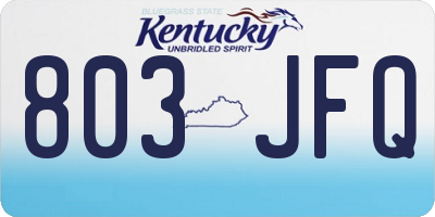 KY license plate 803JFQ