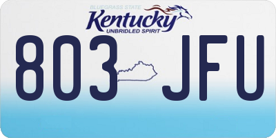 KY license plate 803JFU