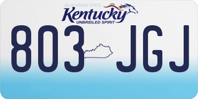 KY license plate 803JGJ