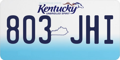 KY license plate 803JHI