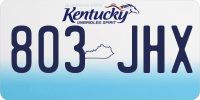 KY license plate 803JHX