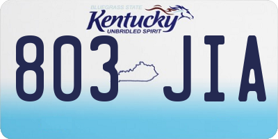 KY license plate 803JIA