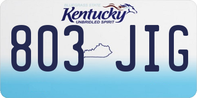 KY license plate 803JIG