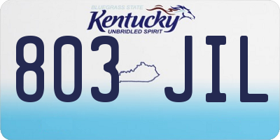 KY license plate 803JIL