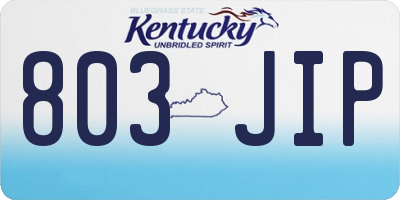 KY license plate 803JIP