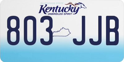 KY license plate 803JJB