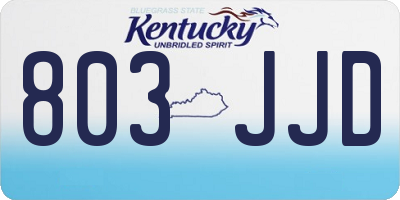 KY license plate 803JJD