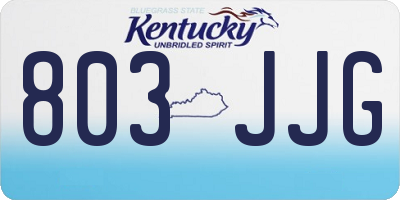 KY license plate 803JJG