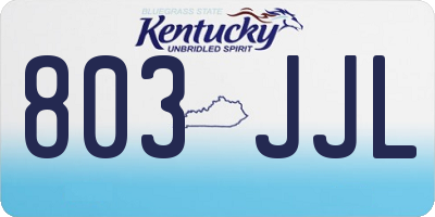 KY license plate 803JJL