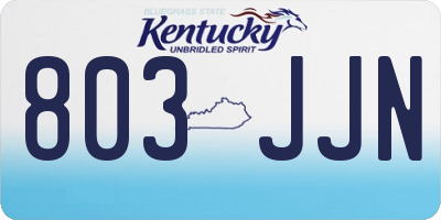 KY license plate 803JJN