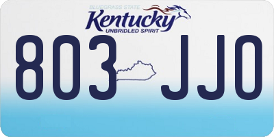 KY license plate 803JJO