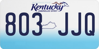 KY license plate 803JJQ
