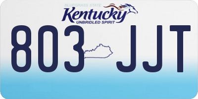 KY license plate 803JJT