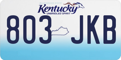 KY license plate 803JKB