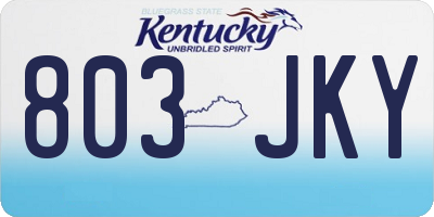 KY license plate 803JKY