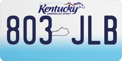 KY license plate 803JLB