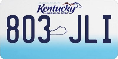 KY license plate 803JLI