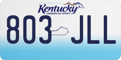 KY license plate 803JLL