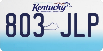 KY license plate 803JLP